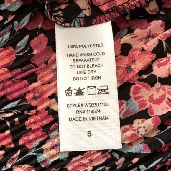 PLEIONE TOP BLOUSE FLORAL PRINT SLEEVELESS TIE BOW DETAIL SMALL - Picture 6 of 6